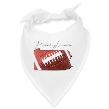 Football in der Pennsylvania State Landkarte PA - Bandana - Weiß - Vorne