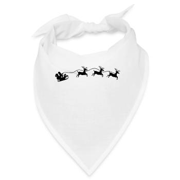 Weihnachtsmann Schlitten - Bandana - Weiß - Vorne