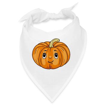 Schüchterne Kürbis-Emotion - Bandana - Weiß - Vorne