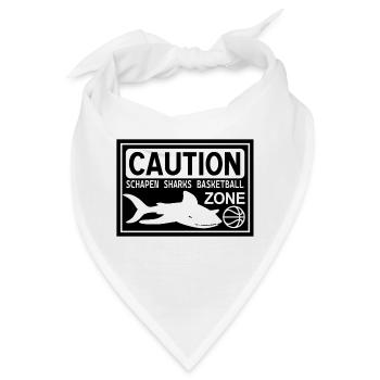 CAUTION SHARKS black - Bandana - Weiß - Vorne