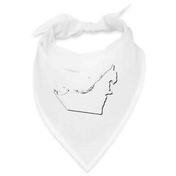 (VAE) Emirate Landkarte als Umriss - Bandana - Weiß - Vorne