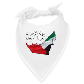(VAE) Emirate Flagge in der Emirate Landkarte AE - Bandana - Weiß - Vorne