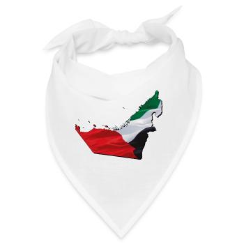 (VAE) Emirate Flagge in der Emirate Landkarte - Bandana - Weiß - Vorne