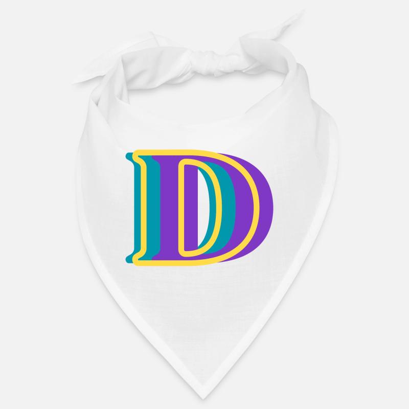Mehrfarbiger Buchstabe d – originelle Geschenkidee Bandana