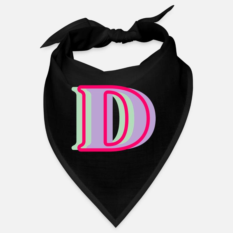 Mehrfarbiger Buchstabe d – originelle Geschenkidee Bandana