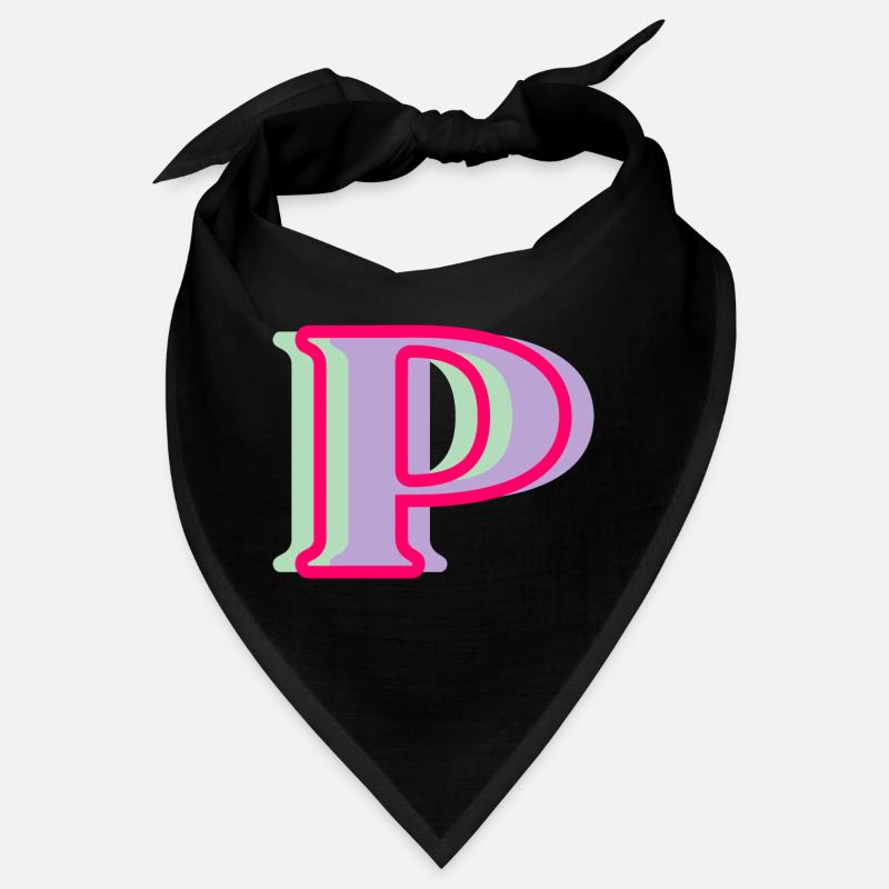 Lettre p multicolore Bandana