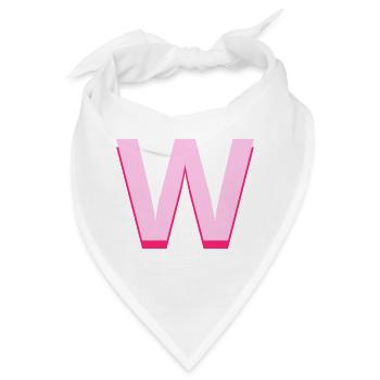 Pop und moderner rosa Buchstabe w - Bandana - Weiß - Vorne