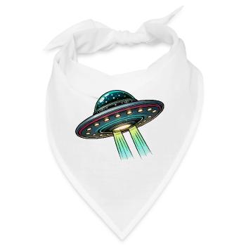 Ufo Untertasse Comic - Bandana - Weiß - Vorne