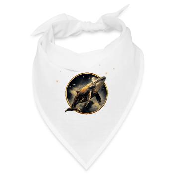 Kosmische Eleganz, der goldene und schwarze Wal - Bandana - Weiß - Vorne
