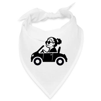 Oma im Auto - Bandana - Weiß - Vorne