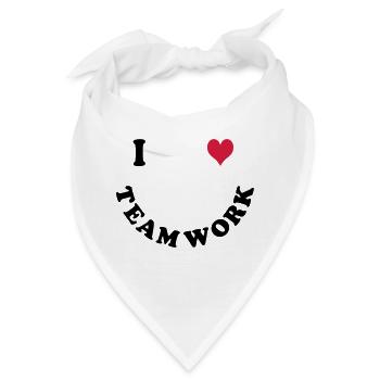 Ich liebe Teamwork - Bandana - Weiß - Vorne