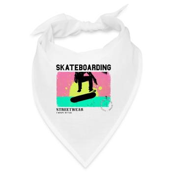 Skateboarding Skate Skater Skateboard Sk8 Vintage - Bandana - Weiß - Vorne