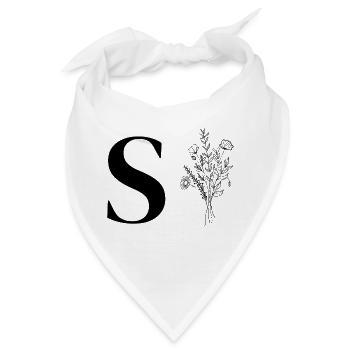 Minimalistische Blumen - Bandana - Weiß - Vorne