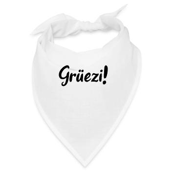 Grüezi - Schweiz - Switzerland - Swiss - Suisse - Bandana - Weiß - Vorne