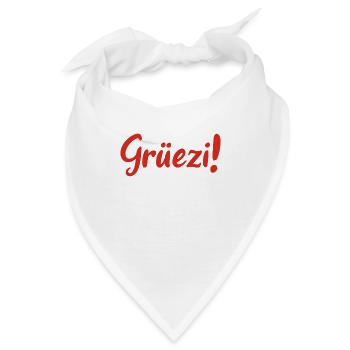Grüezi - Schweiz - Switzerland - Swiss - Suisse - Bandana - Weiß - Vorne
