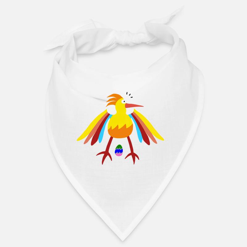 Oiseau à plumes arc-en-ciel avec illustration d’œuf Bandana