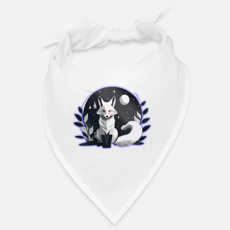 Renard blanc mystique – Conception de la nuit et de la lune Bandana
