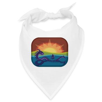 Loch Monster in Regenbogenlandschaft - Bandana - Weiß - Vorne