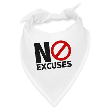 NO EXCUSES black - Bandana - Weiß - Vorne