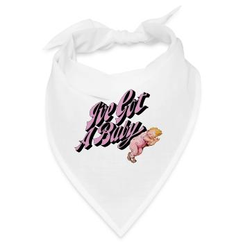 I’ve Got a Baby Retro Style Pink - Bandana - Weiß - Vorne