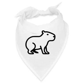 Capybara Minimalistisch Logo - Bandana - Weiß - Vorne