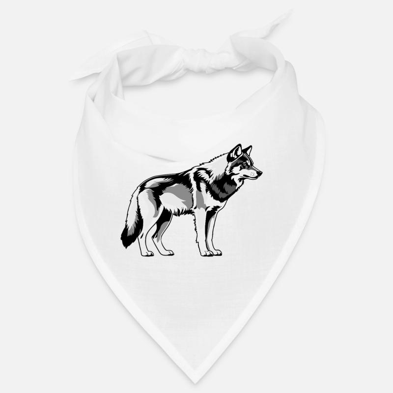 Loup - Conception de chien mignon Bandana