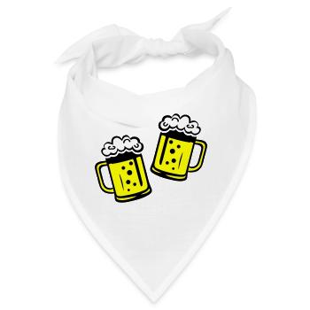 Bier Bierkrug Prost - Bandana - Weiß - Vorne