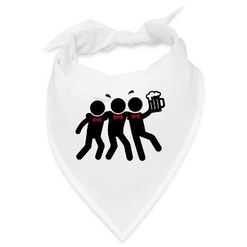 Strichmännchen Bachelor Party - Bandana - Weiß - Vorne