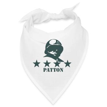Ikonische General Patton Silhouette mit Sternen - Bandana - Weiß - Vorne