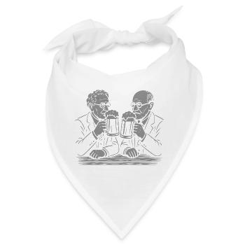 Carl Jung und Sigmund Freud Biertrinken - Bandana - Weiß - Vorne