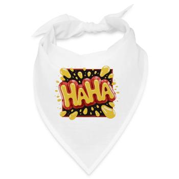 Lebhaftes Haha-Design im Comic-Stil - Bandana - Weiß - Vorne