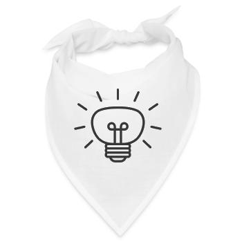 Leuchtende Glühbirne Linie Symbol - Bandana - Weiß - Vorne