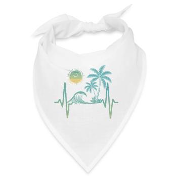 Tropische Palmen und Wellen - Bandana - Weiß - Vorne