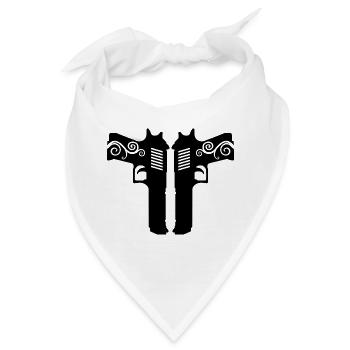 Desert Eagle - Zwillingspistolen Desert, Eagle, Pi - Bandana - Weiß - Vorne