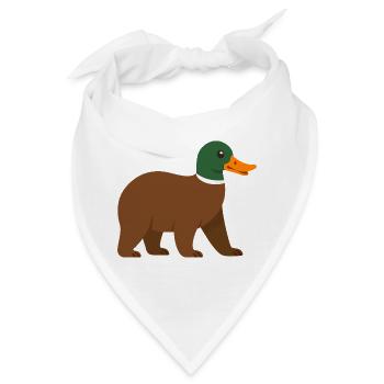 Die Bärente - sie hat einen Schnabel! - Bandana - Weiß - Vorne