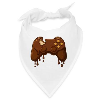 Schokoladen Gamepad Tropfen - Bandana - Weiß - Vorne