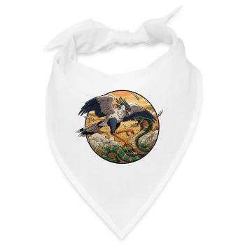Sekretär vs Schlange im Abendlicht - Bandana - Weiß - Vorne