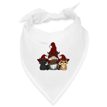 Katzen Wichtel  - Bandana - Weiß - Vorne