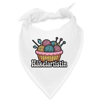 Häkelartistin – Häkeln, Wolle, Handarbeit, Hobby - Bandana - Weiß - Vorne