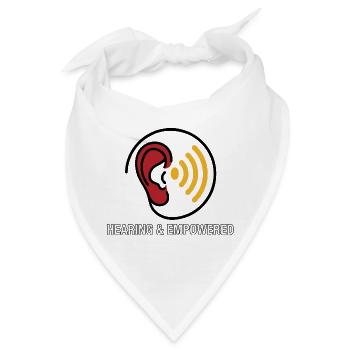 Ohr und Hörgerät - Bandana - Weiß - Vorne