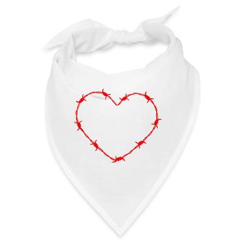 Natodraht Herzform – Symbol für Liebe mit Kante - Bandana - Weiß - Vorne