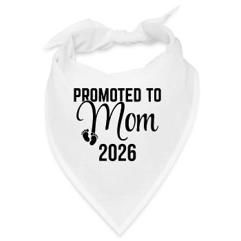 Promoted to Mom 2026 – Neue Mutter 2026 Design - Bandana - Weiß - Vorne