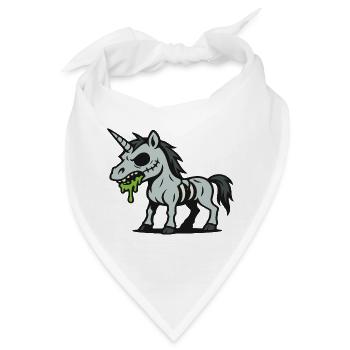 Zombie-Einhorn mit Schleim und dunklen Knochen - Bandana - Weiß - Vorne