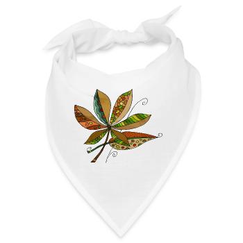 Blätter - Bandana - Weiß - Vorne