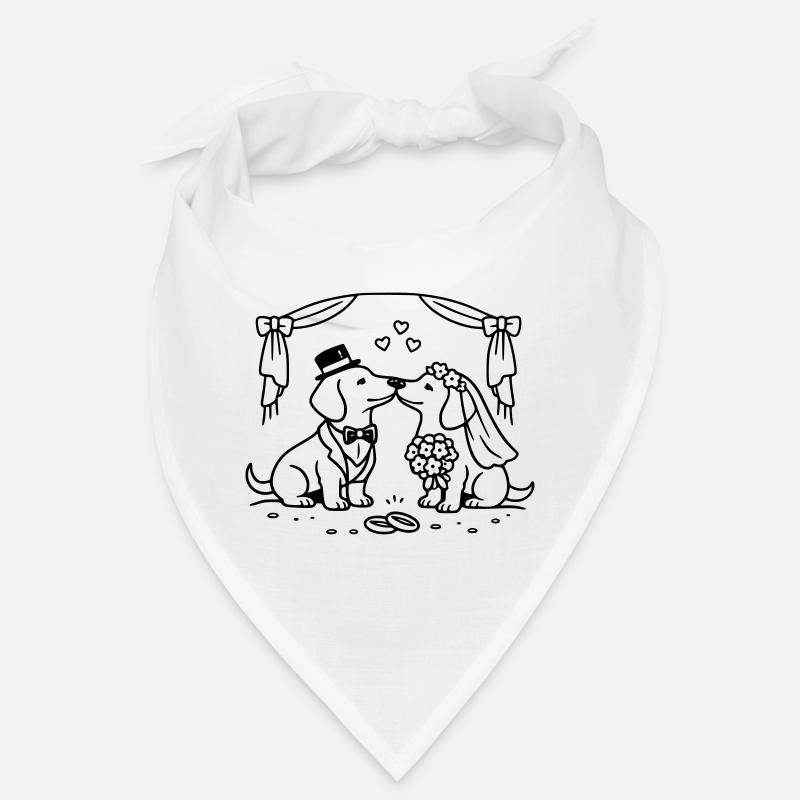 dackel hochzeit line art Bandana
