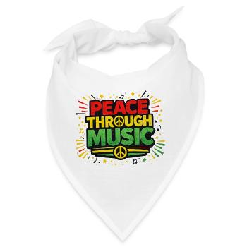 Peace Through Music Reggae - Bandana - Weiß - Vorne