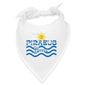 Piraeus Griechenland Sonne & Meereswellen - Bandana - Weiß - Vorne