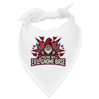 Böser Gnom, Dunkler Gnom, Goth-gnom, Lustiger Gnom - Bandana - Weiß - Vorne