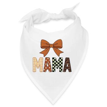 Bunte, verspielte MAMA-Texte mit mädchenhafter Schleife - Bandana - Weiß - Vorne