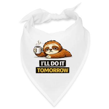 Prokrastination Trägheit mit Kaffee - Bandana - Weiß - Vorne